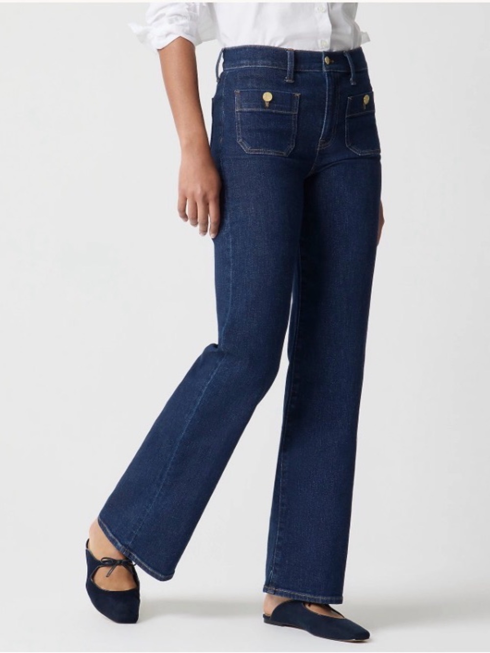 J.CREW Women’s Slim Wide Leg Sailor Jean in All-Day Stretch, 31 Tall